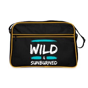 Wild & Sunburned Pinsel Text - Retro Tasche - Schwarz/Gold - Vorne