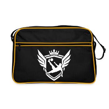 Footballer Overhead Kick Coat of Arms - Retro Bag - black/gold - Front