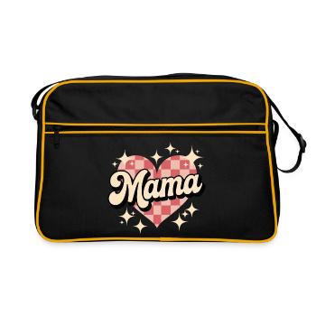 Mom Heart Checkered Style - Retro Bag - black/gold - Front