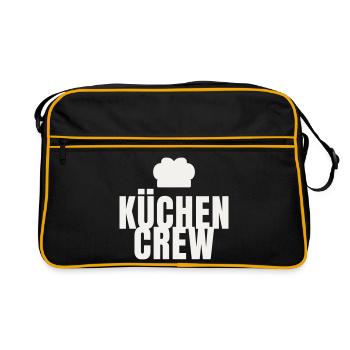 Kuechen Crew Koch Gastro Restaurant Kochmütze - Retro Tasche - Schwarz/Gold - Vorne