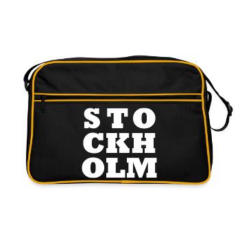 Stockholm-Logo - Retro Tasche - Schwarz/Gold - Vorne