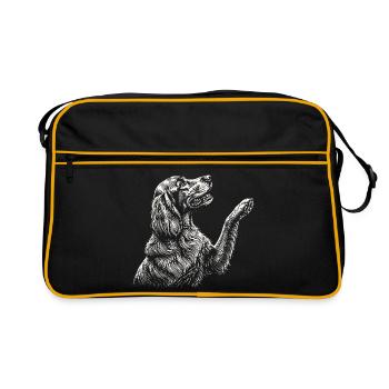 Patte élevant un setter irlandais - Maman du chien setter rouge Papa - Sac Retro - noir/or - Devant