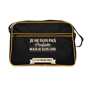 Je Ne Suis Pas Parfaite Mais Je Suis Une Et C E... - Sac Retro - noir/or - Devant