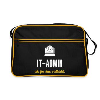 IT-Admin Geschenk Ich fixe das vielleicht - Retro Tasche - Schwarz/Gold - Vorne
