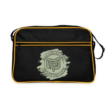Bauchgefühl - Retro Tasche - Schwarz/Gold - Vorne