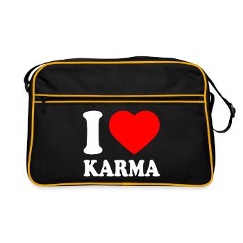 I love karma - Retro Tasche - Schwarz/Gold - Vorne