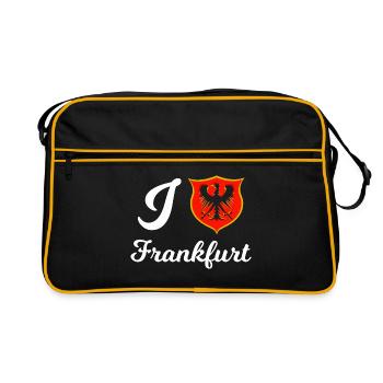 J’adore la ville de Francfort - Sac Retro - noir/or - Devant