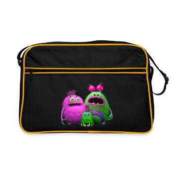 Monster Family - Retro Bag - black/gold - Front