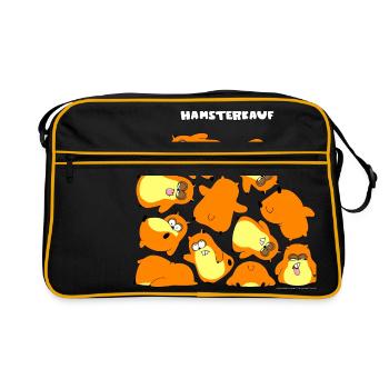 Hamsterkauf total - Tragebeutel deluxe - Retro Tasche - Schwarz/Gold - Vorne