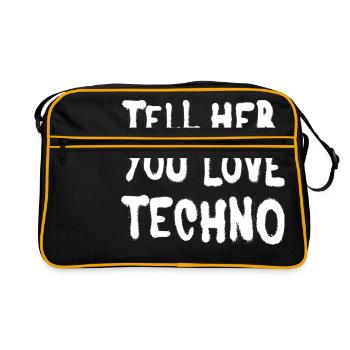 Tell her you love techno II - Retro Bag - black/gold - Front