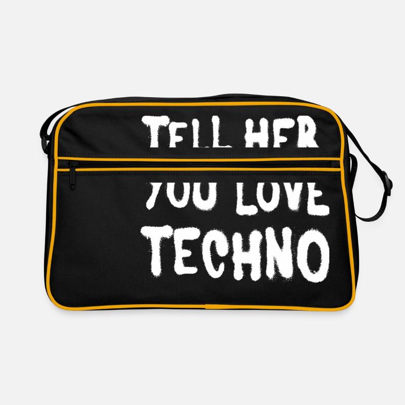 Sagen Sie ihr, die Sie lieben techno II - Retro Tasche - Schwarz/Gold