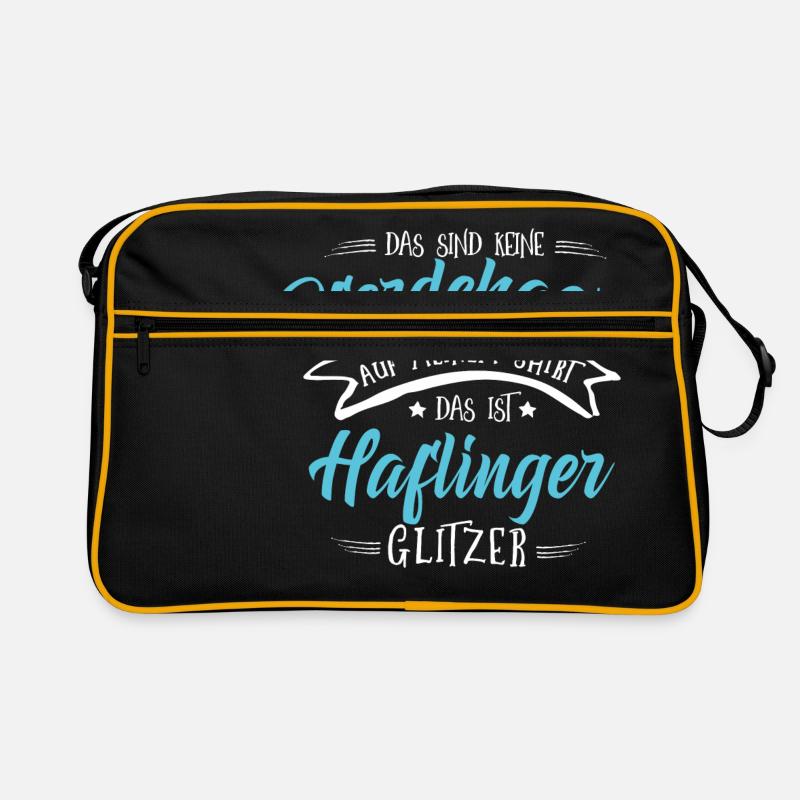 Haflinger Pferde Shirt-Glitzer - Retro Tasche - Schwarz/Gold