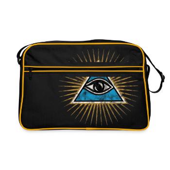 Yeux omniprésents, Triangle, Pyramide, Vintage, Dieu - Sac Retro - noir/or - Devant