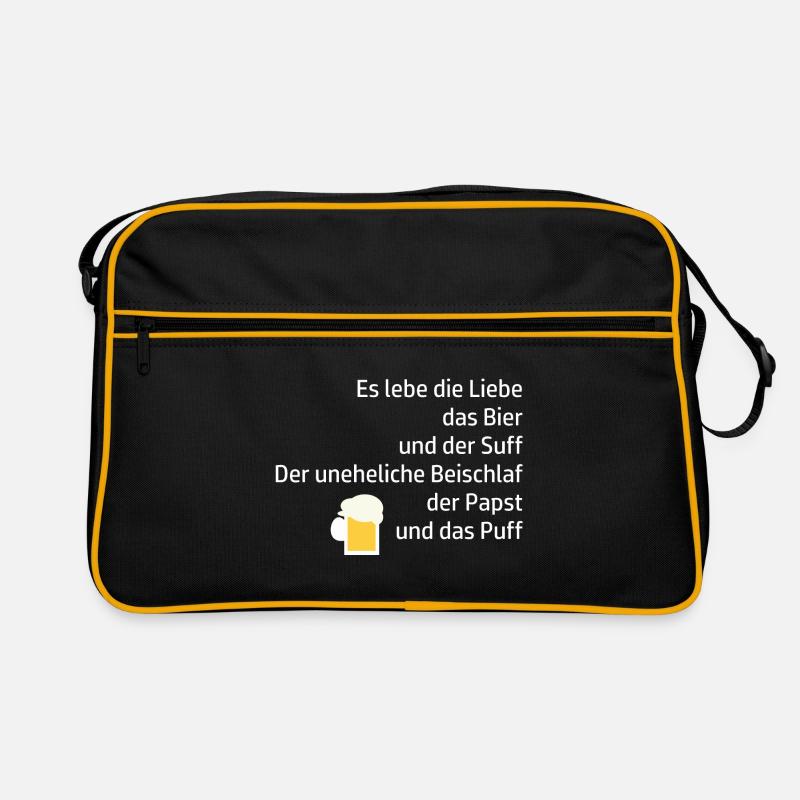 Trinkspruch Lebe Suff Bier Papst Retro Tasche