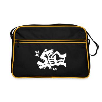 Contre les nazis contre le poing droit - Sac Retro - noir/or - Devant