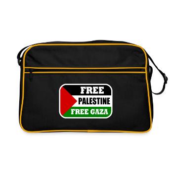 Free palestine free gaza - Sac Retro - noir/or - Devant