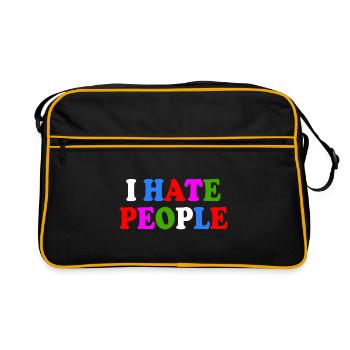I hate people - Retro Bag - black/gold - Front