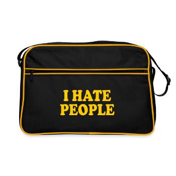 I hate people - Retro Bag - black/gold - Front