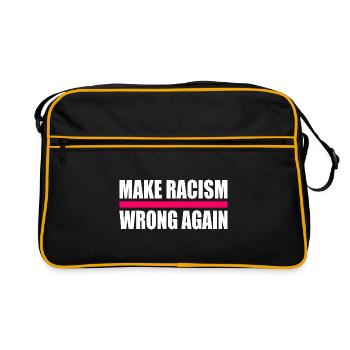 make racism wrong again - Retro Tasche - Schwarz/Gold - Vorne