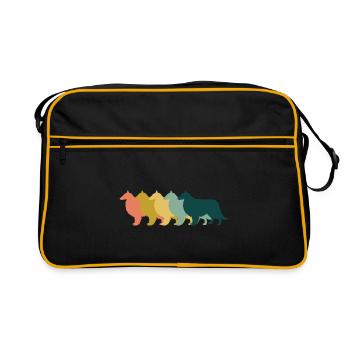 Shetland Sheepdog Rétro - Sac Retro - noir/or - Devant
