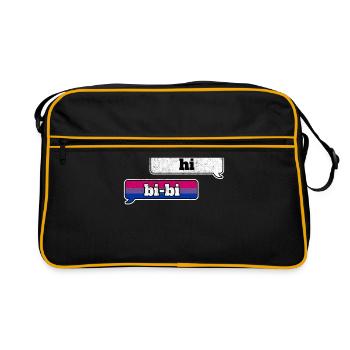 Bisexual Pride LGBT Hi Bi Bi Queer Nonbinary - Retro Bag - black/gold - Front