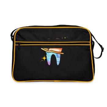 Dentist Dental Hygienist Dental Assistant Hygiene - Retro Tasche - Schwarz/Gold - Vorne