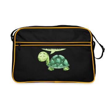 Je ne suis pas rapide s’il vous plaît aidez à sauver les animaux Droits des animaux - Sac Retro - noir/or - Devant