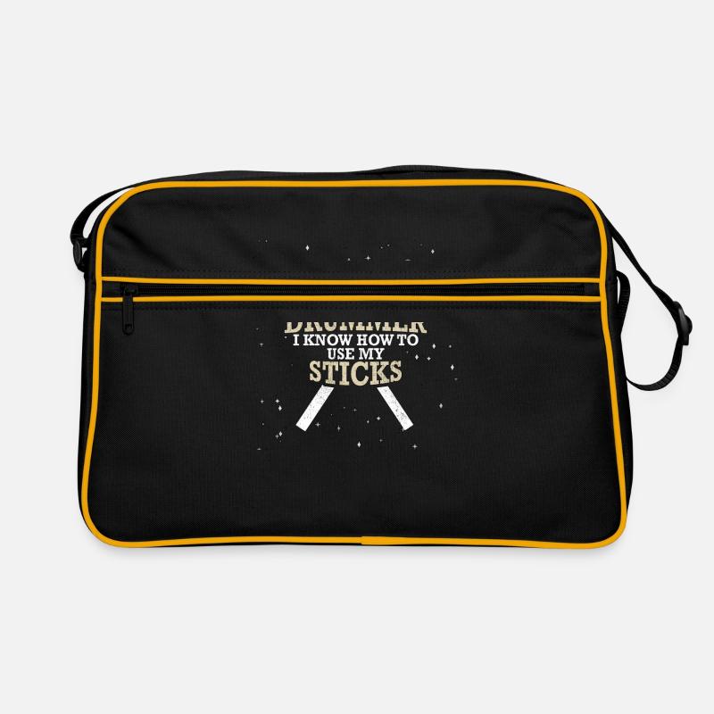 Percussion Drums Drummer Woodwind Snare Music Drum - Retro Bag - black/gold