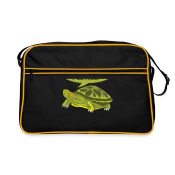 Je ne suis pas rapide s’il vous plaît aidez à sauver les animaux Droits des animaux - Sac Retro - noir/or - Devant