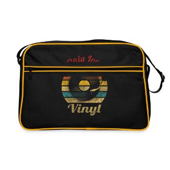 Only Love Vinyl Retro Vintage Music - Retro Tasche - Schwarz/Gold - Vorne