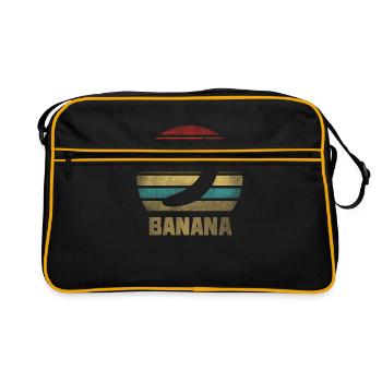 Banane Fruit Rétro Vintage - Sac Retro - noir/or - Devant