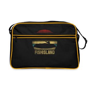 Fishing Fisherman Fisherwoman Fisher Retro Vintage - Retro Tasche - Schwarz/Gold - Vorne