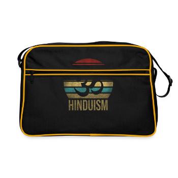 Hinduism Aum Letter Religion Retro Sunset - Retro Bag - black/gold - Front