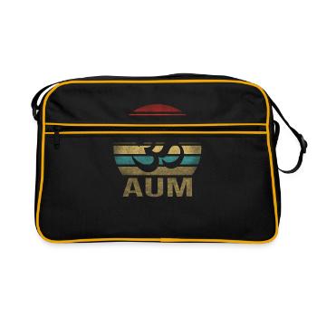 Hinduism Aum Letter Religion Retro Sunset - Retro Bag - black/gold - Front