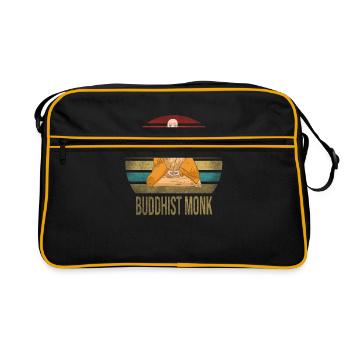 Monk Buddhist Monk Buddhism Meditation - Retro Bag - black/gold - Front
