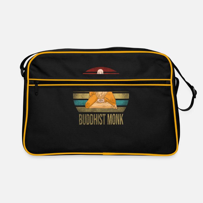 Moine Bouddhiste Moine Bouddhisme Méditation Sac Retro