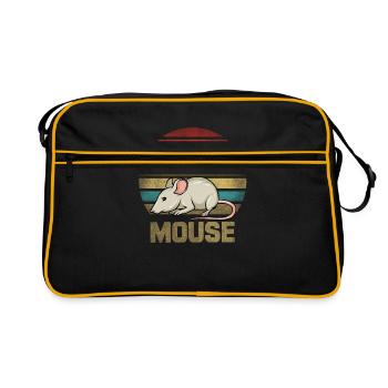 Mouse Animal Retro Sunset Vintage - Retro Bag - black/gold - Front