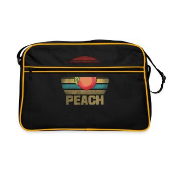 Peach Peaches Fruit Retro Sunset - Retro Bag - black/gold - Front