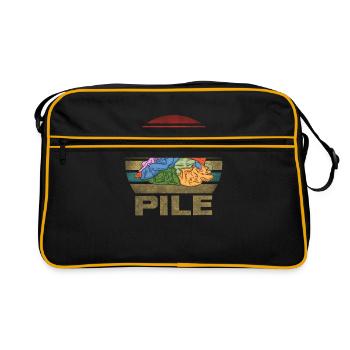 Journée de blanchisserie Pile de vêtements Retro Sunset - Sac Retro - noir/or - Devant