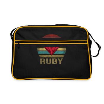 Ruby Gemstone Retro Sunset - Retro Bag - black/gold - Front