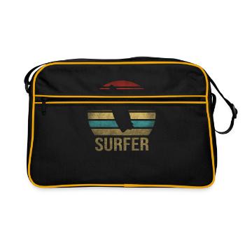 Surf Or Die Surfboard Summer Retro Sunset - Retro Bag - black/gold - Front