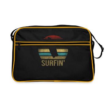 Surf Or Die Surfboard Summer Retro Sunset - Retro Bag - black/gold - Front