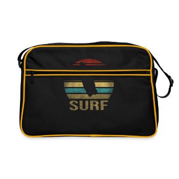 Surf Or Die Surfboard Summer Retro Sunset - Retro Bag - black/gold - Front