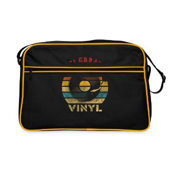 Célébrez la musique vintage rétro vinyle - Sac Retro - noir/or - Devant