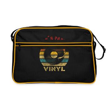 Let’s Party Vinyl Retro Vintage Music - Sac Retro - noir/or - Devant
