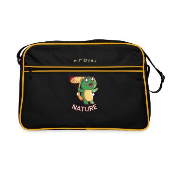 Decrime Nature Colorful Mushroom Frog - Retro Tasche - Schwarz/Gold - Vorne