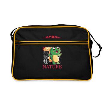 Decrime Nature Grenouille champignon colorée - Sac Retro - noir/or - Devant