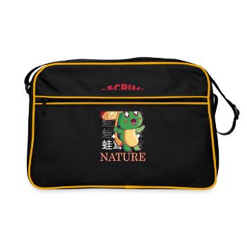 Decrime Nature Grenouille champignon colorée - Sac Retro - noir/or - Devant
