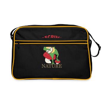Decrime Nature Grenouille champignon colorée - Sac Retro - noir/or - Devant
