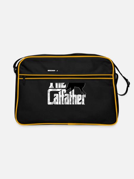 Cat Dad The Catfather Crazy Cat Father Kitty Daddy - Sac Retro - noir/or - Devant